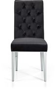 Modern black velvet / rich chrome metal chair by Meridian additional picture 2