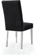Modern black velvet / rich chrome metal chair by Meridian additional picture 3
