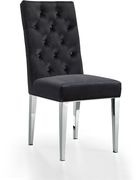 Modern black velvet / rich chrome metal chair by Meridian additional picture 4