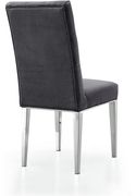 Modern gray velvet / rich chrome metal chair by Meridian additional picture 3