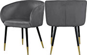 Elegant stylish glam style velvet / gold dining chair by Meridian additional picture 3