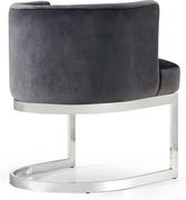 Chrome base / gray velvet dining chair by Meridian additional picture 2