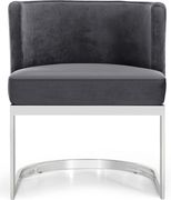 Chrome base / gray velvet dining chair by Meridian additional picture 4