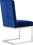 Stainless steel blue navy velvet modern dining chair by Meridian additional picture 3