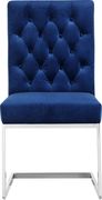 Stainless steel blue navy velvet modern dining chair by Meridian additional picture 4
