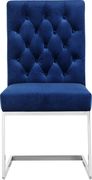 Stainless steel blue navy velvet modern dining chair additional photo 4 of 3