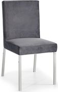 Contemporary gray velvet chair w/ silver legs additional photo 4 of 4
