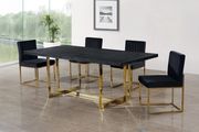 Gold / black velvet dining chair by Meridian additional picture 2