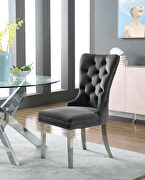 Silver legs / velvet seat and back dining chair by Meridian additional picture 2