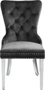 Silver legs / velvet seat and back dining chair by Meridian additional picture 4
