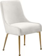 Cream velvet dining chair w/ gold hardware by Meridian additional picture 3