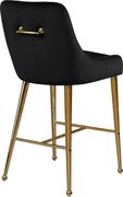 Black velvet bar stool w/ golden hardware and handle by Meridian additional picture 2