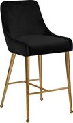 Black velvet bar stool w/ golden hardware and handle by Meridian additional picture 3