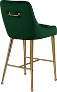 Green velvet bar stool w/ golden hardware and handle by Meridian additional picture 2