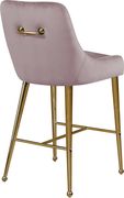 Pink velvet bar stool w/ golden hardware and handle by Meridian additional picture 3