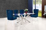 Navy velvet / tufted back / acrylic legs dining chair by Meridian additional picture 2