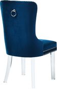 Navy velvet / tufted back / acrylic legs dining chair by Meridian additional picture 4