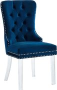 Navy velvet / tufted back / acrylic legs dining chair by Meridian additional picture 5