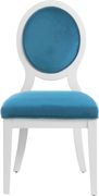 White gloss / aqua velvet dining chair by Meridian additional picture 2