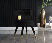 Round glam style dining chair w/ golden caps by Meridian additional picture 6