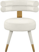 Round glam style dining chair w/ golden caps by Meridian additional picture 3