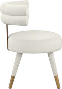 Round glam style dining chair w/ golden caps additional photo 5 of 6