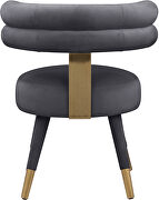 Round glam style dining chair w/ golden caps by Meridian additional picture 2