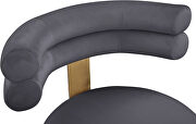 Round glam style dining chair w/ golden caps by Meridian additional picture 5