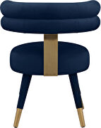 Round glam style dining chair w/ golden caps by Meridian additional picture 2
