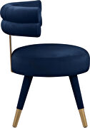 Round glam style dining chair w/ golden caps by Meridian additional picture 4