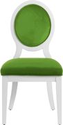 White gloss / green velvet dining chair by Meridian additional picture 2