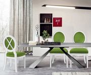 White gloss / green velvet dining chair by Meridian additional picture 4
