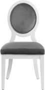 White gloss / gray velvet dining chair by Meridian additional picture 2