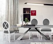 White gloss / gray velvet dining chair by Meridian additional picture 4
