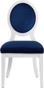 White gloss / navy velvet dining chair by Meridian additional picture 2