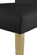 Gold base / black leather glam style dining chair additional photo 2 of 7