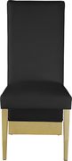 Gold base / black leather glam style dining chair additional photo 5 of 7