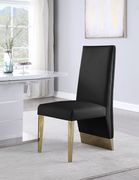 Gold base / black leather glam style dining chair by Meridian additional picture 6