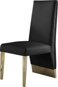 Gold base / black leather glam style dining chair by Meridian additional picture 7