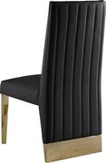 Gold base / black leather glam style dining chair by Meridian additional picture 8