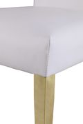 Gold base / white leather glam style dining chair by Meridian additional picture 2