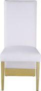 Gold base / white leather glam style dining chair by Meridian additional picture 5