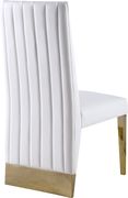 Gold base / white leather glam style dining chair by Meridian additional picture 8
