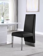 Chrome base / white leather glam style dining chair by Meridian additional picture 6