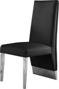 Chrome base / white leather glam style dining chair by Meridian additional picture 7