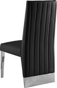 Chrome base / white leather glam style dining chair by Meridian additional picture 8