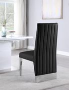 Chrome base / white leather glam style dining chair by Meridian additional picture 9