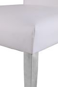 Chrome base / white leather glam style dining chair by Meridian additional picture 2