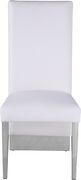 Chrome base / white leather glam style dining chair by Meridian additional picture 5