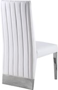 Chrome base / white leather glam style dining chair by Meridian additional picture 8